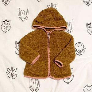 💎5/$15 Baby Girl Teddy Bear Fleece Jacket